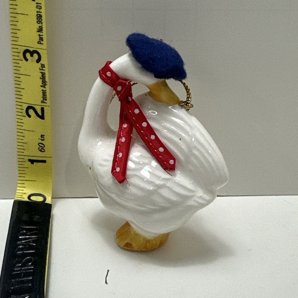 Vintage Christmas Ornament Duck/Goose Cottagecore Neck Tie & Hat